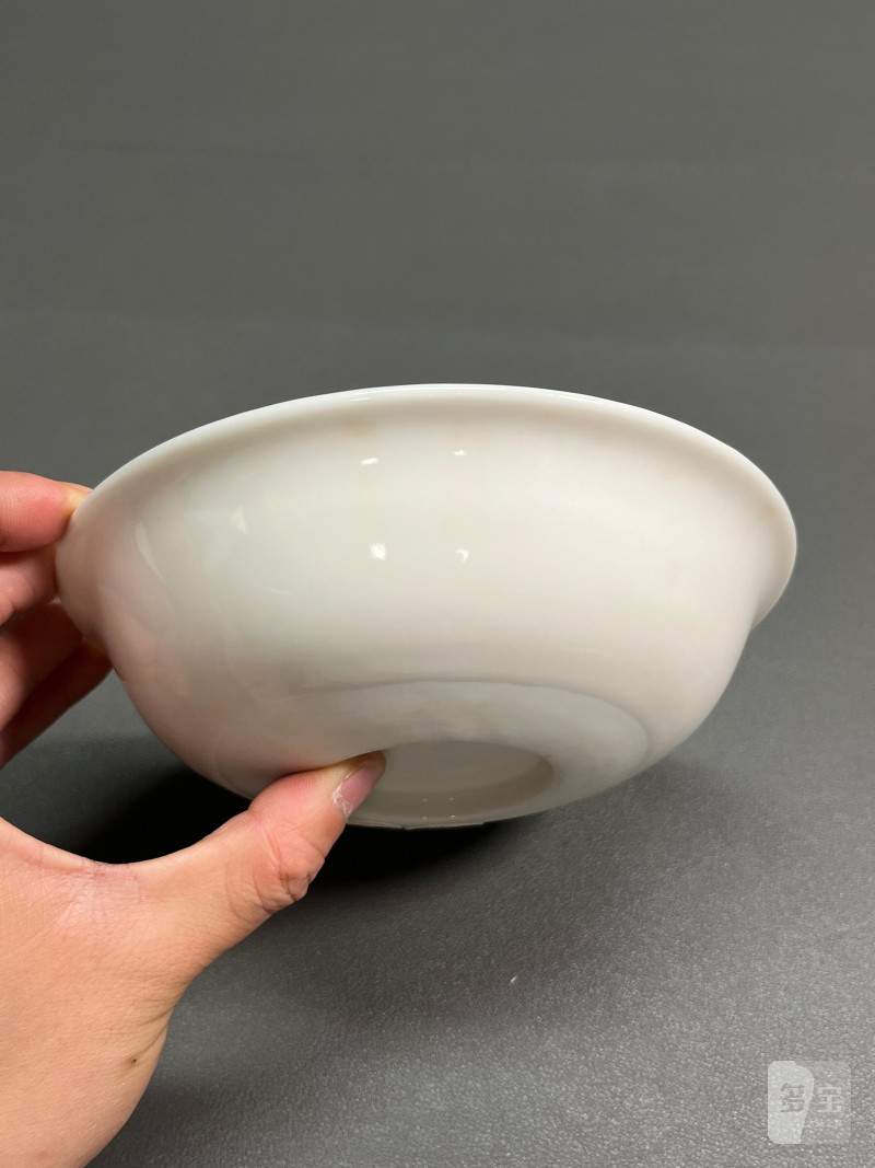 明末清初  德化窑白瓷诗文卧足洗 - 图9